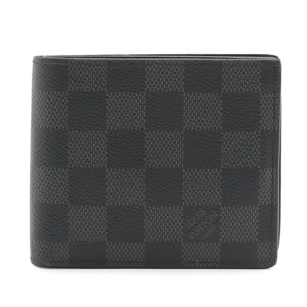 LOUIS VUITTON Damier Graphite Black Portefeuille Marco NM Bi fold Wallet New